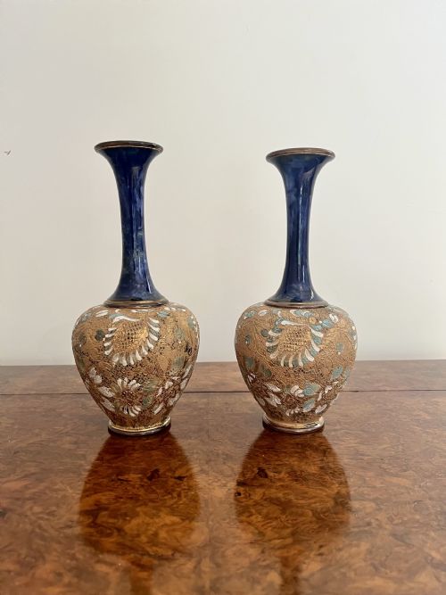 Lovely Pair of Quality Antique Doulton Vases