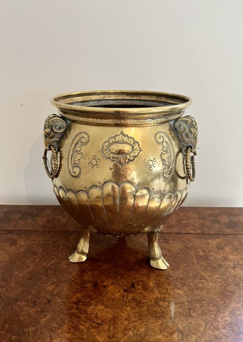 Quality Large Antique Victorian Brass Jardiniere
