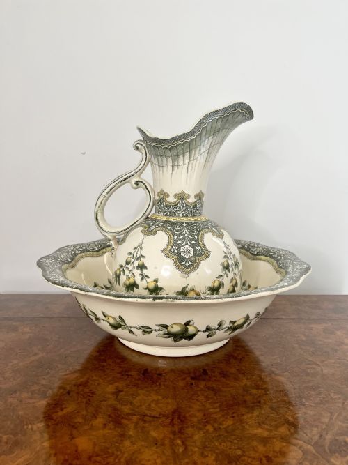 Large Antique Edwardian Quality Doulon Burslem Jug and Bowl Set