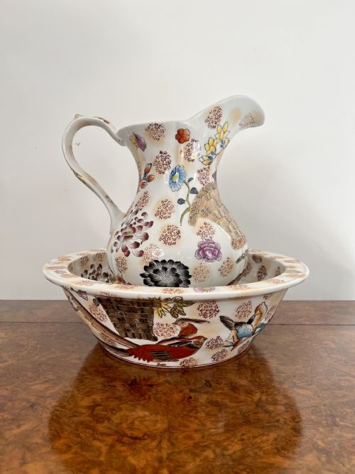 LOVELY ANTIQUE EDWARDIAN JUG AND BOWL SET - ADDITIONAL PHOTO 2
