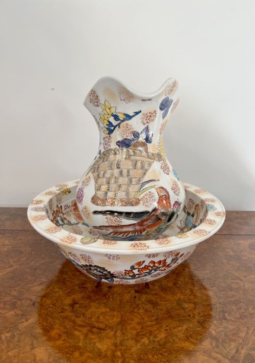 LOVELY ANTIQUE EDWARDIAN JUG AND BOWL SET - ADDITIONAL PHOTO 3