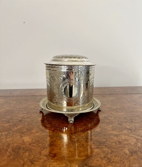 Stunning Antique Edwardian Silver Plated Biscuit Barrel
