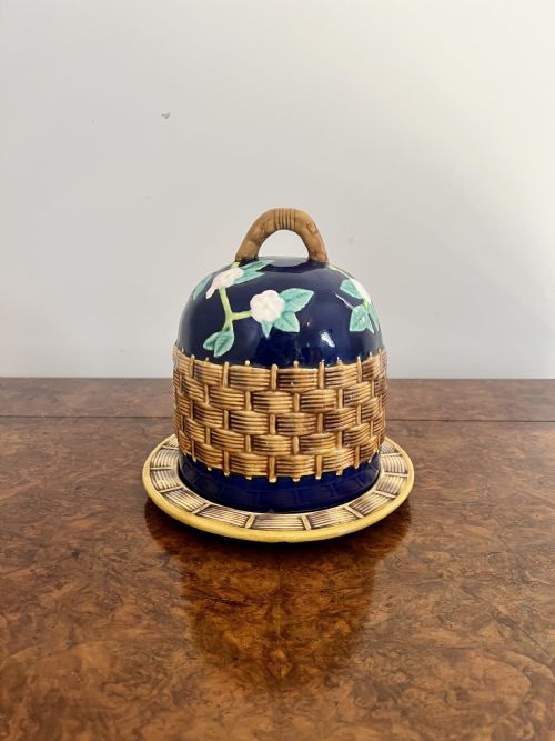 Lovely Antique Victorian Quality Majolica Cheese Dish