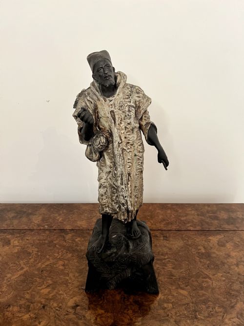 UNUSUAL PAIR OF ANTIQUE VICTORIAN SPELTER FIGURES - ADDITIONAL PHOTO 4