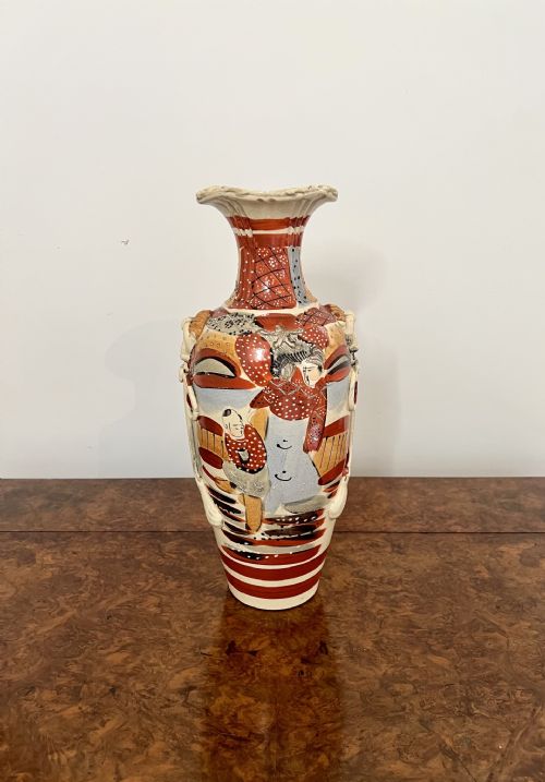 FANTASTIC QUALITY LARGE ANTIQUE SATSUMA VASE - ADDITIONAL PHOTO 6
