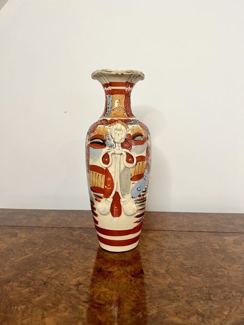 FANTASTIC QUALITY LARGE ANTIQUE SATSUMA VASE - ADDITIONAL PHOTO 1