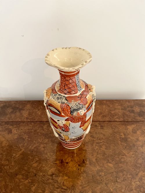 FANTASTIC QUALITY LARGE ANTIQUE SATSUMA VASE - ADDITIONAL PHOTO 2