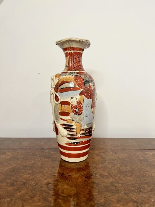 FANTASTIC QUALITY LARGE ANTIQUE SATSUMA VASE - ADDITIONAL PHOTO 3