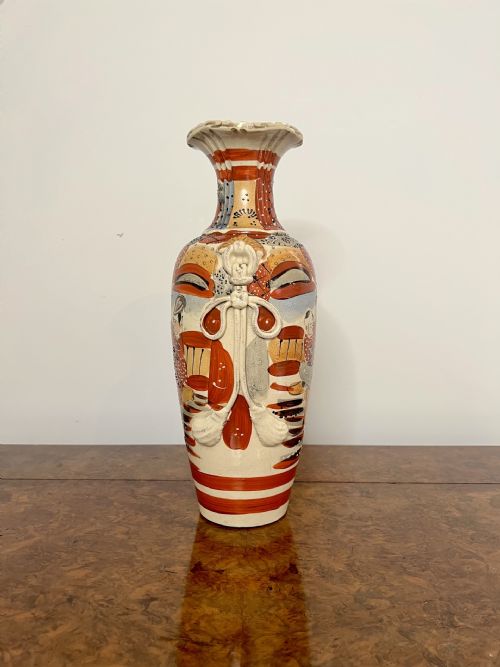 FANTASTIC QUALITY LARGE ANTIQUE SATSUMA VASE - ADDITIONAL PHOTO 5