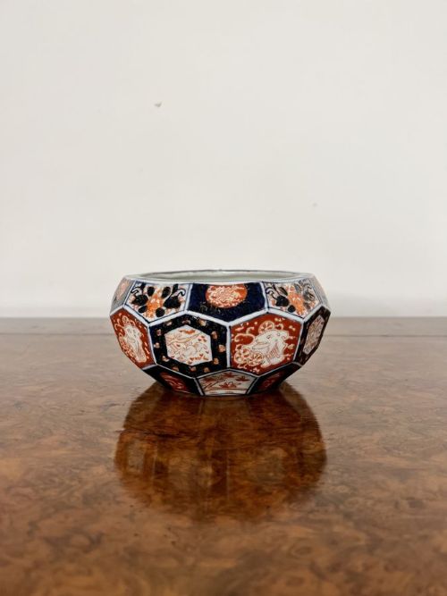 Unusual Hexagonal Shaped Antique Japanese Imari Bowl