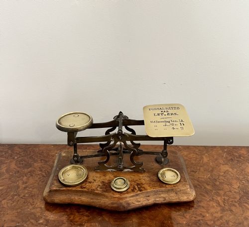 Lovely Set of Antique Victorian Quality Brass Postal Scales
