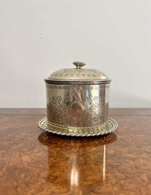 Lovely Antique Edwardian Silver Plated Biscuit Barrel
