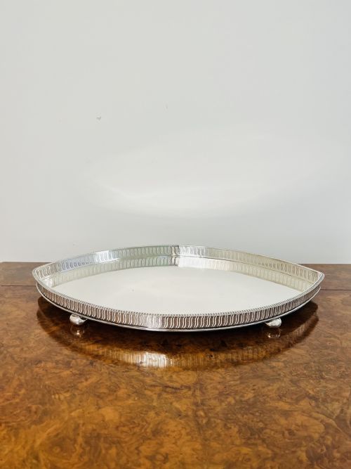Quality Antique Edwardian Silver Plated Unusual Shaped Tea Tray