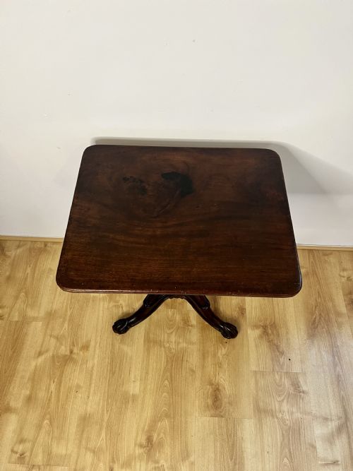 ANTIQUE VICTORIAN QUALITY MAHOGANY SQUARE TOP LAMP TABLE - ADDITIONAL PHOTO 4