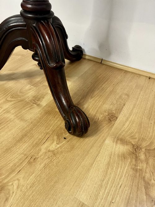 ANTIQUE VICTORIAN QUALITY MAHOGANY SQUARE TOP LAMP TABLE - ADDITIONAL PHOTO 1