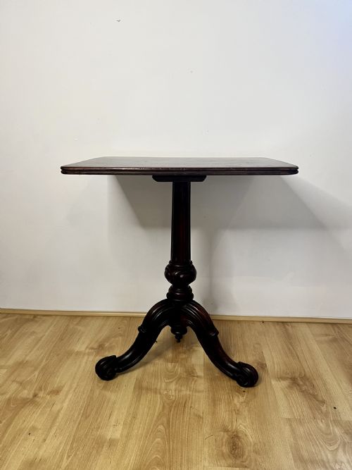 ANTIQUE VICTORIAN QUALITY MAHOGANY SQUARE TOP LAMP TABLE - ADDITIONAL PHOTO 5