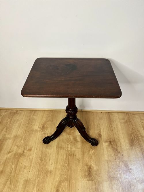 ANTIQUE VICTORIAN QUALITY MAHOGANY SQUARE TOP LAMP TABLE - ADDITIONAL PHOTO 6