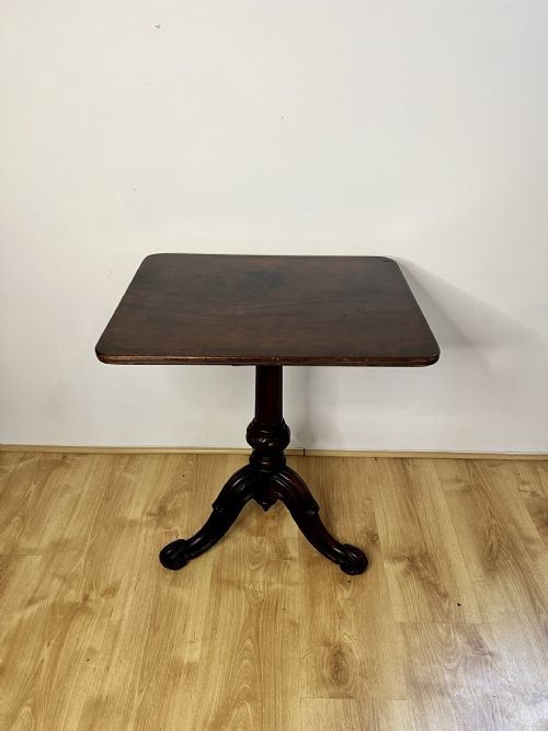 ANTIQUE VICTORIAN QUALITY MAHOGANY SQUARE TOP LAMP TABLE - ADDITIONAL PHOTO 7