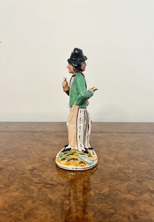 Unusual Antique Victorian Double Sided Staffordshire Figure