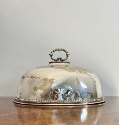 Large Antique Edwardian Quality Silver Plated Meat Cover