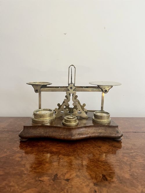 Fantastic Set of Large Antique Victorian Postal Scales and Weights by S.mordan