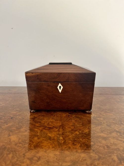 Antique Victorian Quality Mahogany Tea Caddy