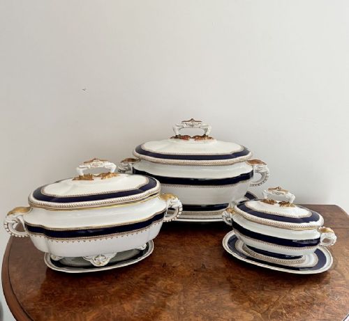 Charming Set of Three Antique Royal Worcester Tureens