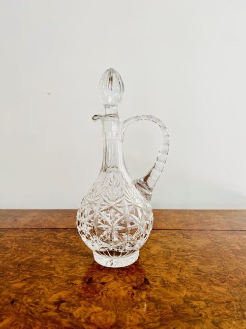 STUNNING QUALITY ANTIQUE EDWARDIAN CUT GLASS EWER - ADDITIONAL PHOTO 2