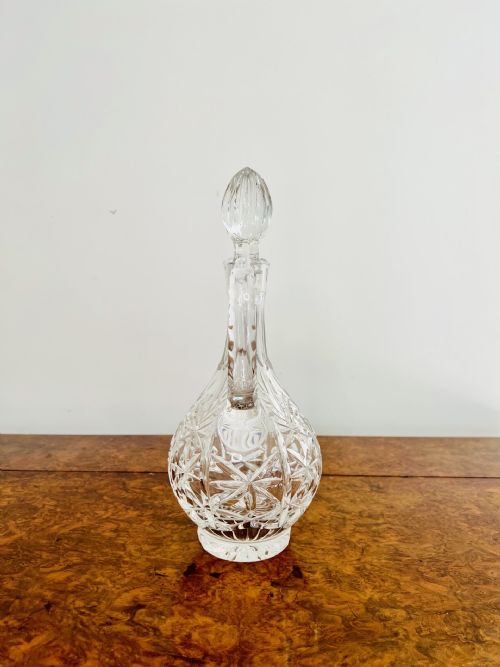 STUNNING QUALITY ANTIQUE EDWARDIAN CUT GLASS EWER - ADDITIONAL PHOTO 4