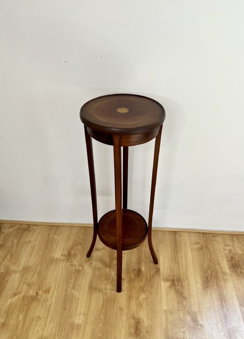 Antique Edwardian Quality Mahogany Inlaid Plant Stand