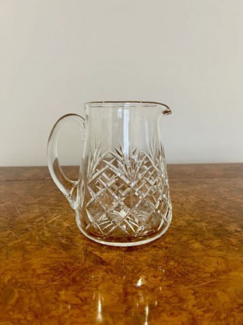 Antique Edwardian Quality Cut Glass Water Jug