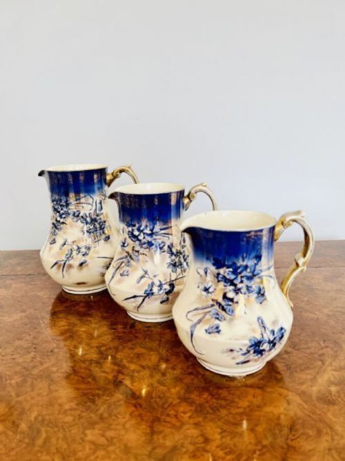 Set of Three Antique Edwardian Jugs