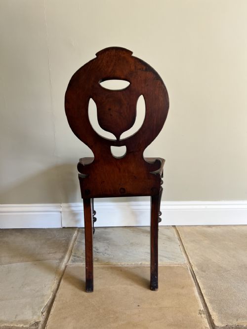 QUALITY PAIR OF ANTIQUE VICTORIAN QUALITY CARVED MAHOGANY HALL CHAIRS - ADDITIONAL PHOTO 4
