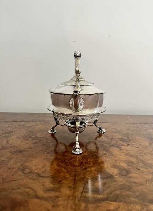 QUALITY ANTIQUE EDWARDIAN FENTON BROTHERS SILVER PLATED SPIRIT KETTLE - ADDITIONAL PHOTO 1