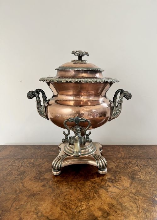FANTASTIC QUALITY ANTIQUE VICTORIAN LARGE COPPER SAMOVAR - ADDITIONAL PHOTO 1