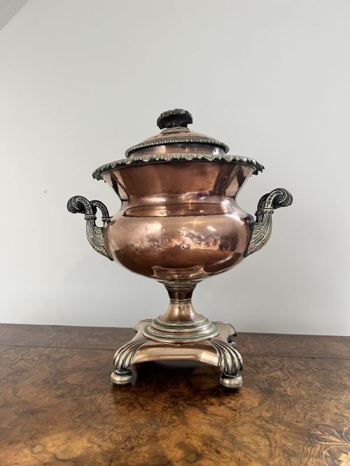 FANTASTIC QUALITY ANTIQUE VICTORIAN LARGE COPPER SAMOVAR - ADDITIONAL PHOTO 4