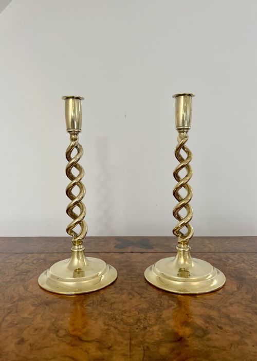 Fantastic Quality Antique Edwardian Brass Candlesticks