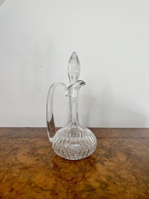 QUALITY ANTIQUE EDWARDIAN CUT GLASS EWER - ADDITIONAL PHOTO 4
