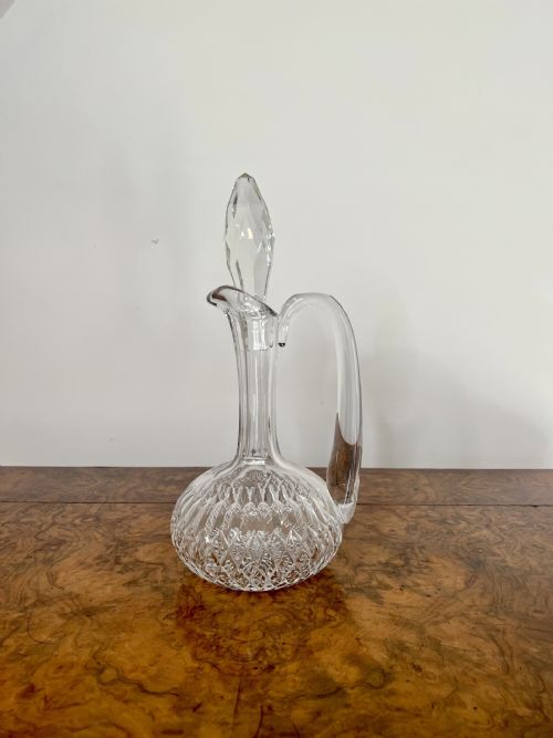 QUALITY ANTIQUE EDWARDIAN CUT GLASS EWER - ADDITIONAL PHOTO 2