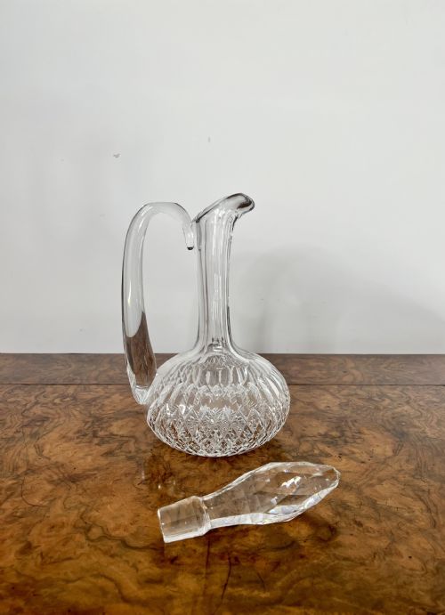 QUALITY ANTIQUE EDWARDIAN CUT GLASS EWER - ADDITIONAL PHOTO 3