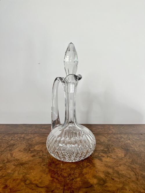 QUALITY ANTIQUE EDWARDIAN CUT GLASS EWER - ADDITIONAL PHOTO 5