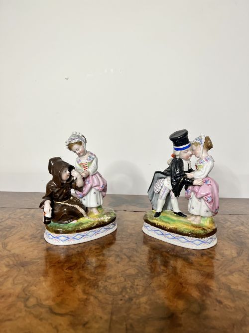 Pair of Antique Victorian Continental Quality Porcelain Figures