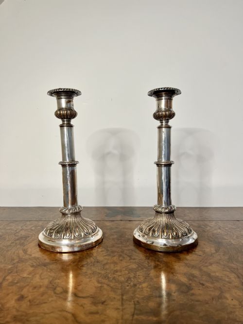 Pair of Antique George III Telescopic Candlesticks