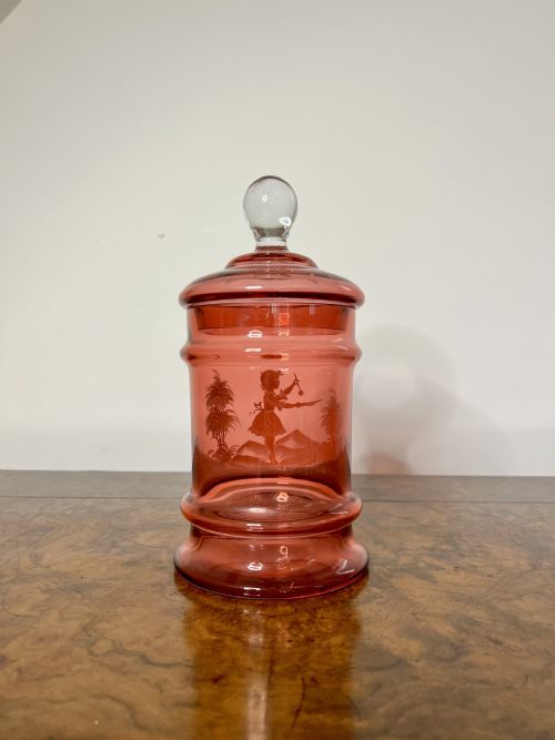 ANTIQUE MARY GREGORY JAR AND COVER - ADDITIONAL PHOTO 1