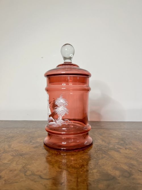 ANTIQUE MARY GREGORY JAR AND COVER - ADDITIONAL PHOTO 2