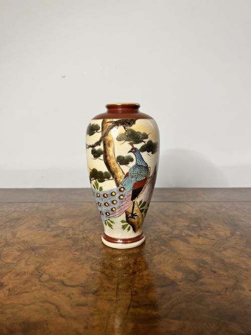 Quality Antique Japanese Satsuma Baluster Shaped Vase