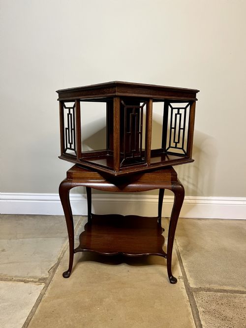 Fantastic Antique Edwardian Mahogany Revolving Bookcase