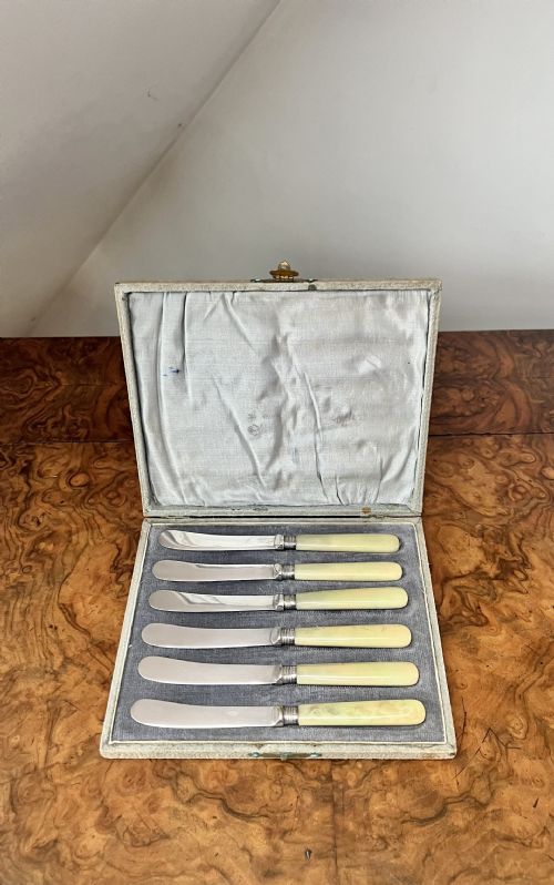 Antique Edwardian Set of Six Butter Knives