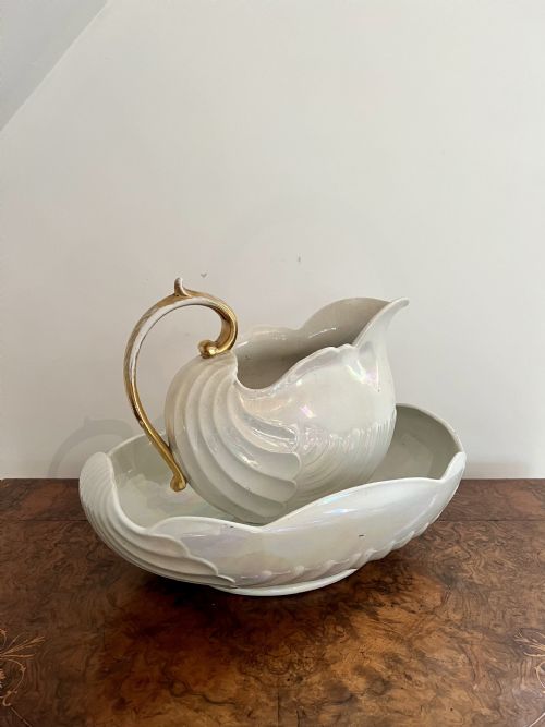 LOVELY ANTIQUE EDWARDIAN SHELLEY JUG AND BOWL SET - ADDITIONAL PHOTO 2