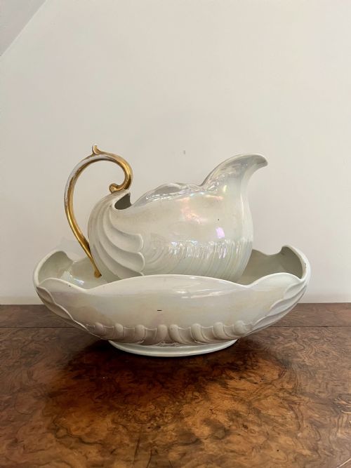 LOVELY ANTIQUE EDWARDIAN SHELLEY JUG AND BOWL SET - ADDITIONAL PHOTO 3
